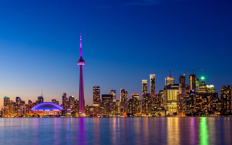 Toronto,City,Skyline,At,Night,,Canada